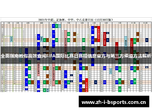 全面指南教你高效查阅FIFA国际比赛日赛程信息官方与第三方渠道方法解析